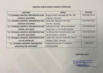 Medipol Üniversitesi Hastanesi ile indirim anlaşması